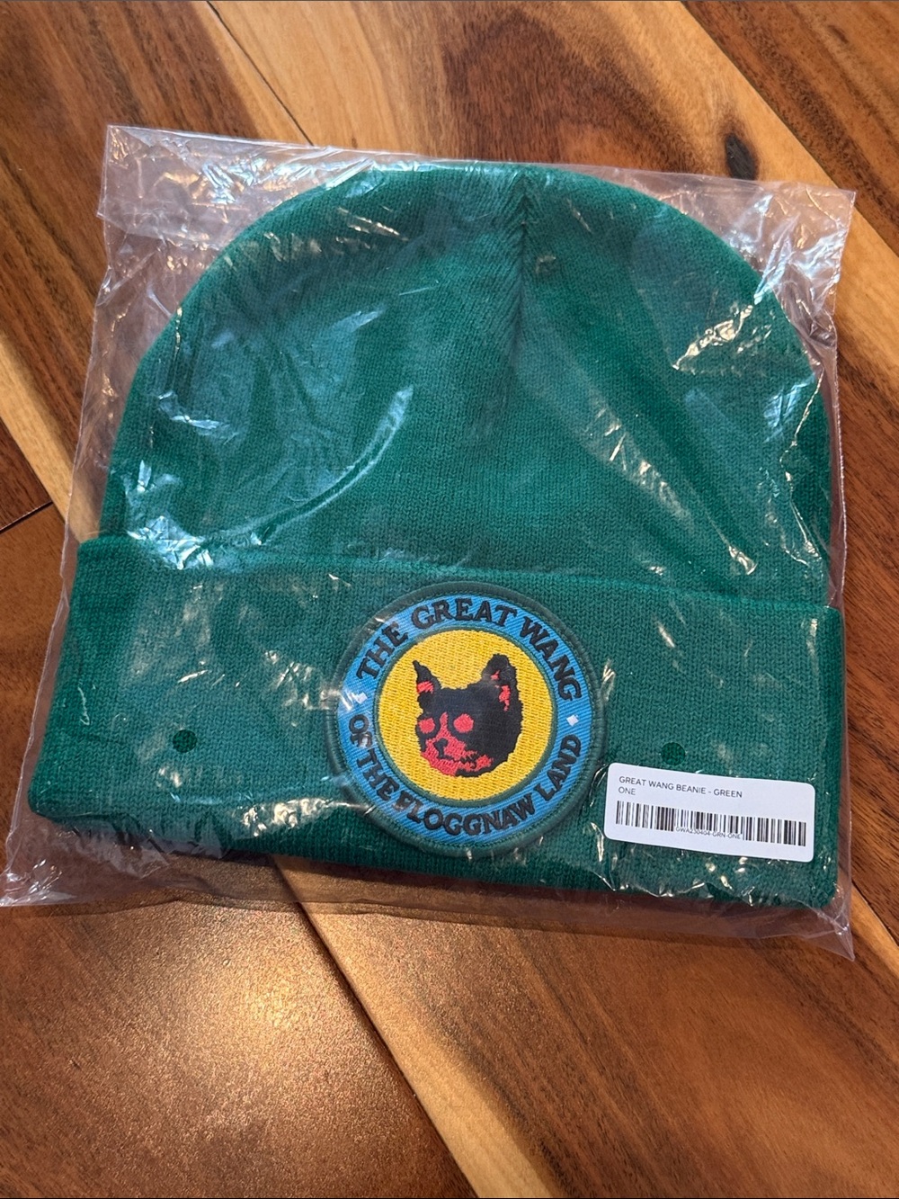 Golf Wang Green Beanie with Colorful Cat Patch